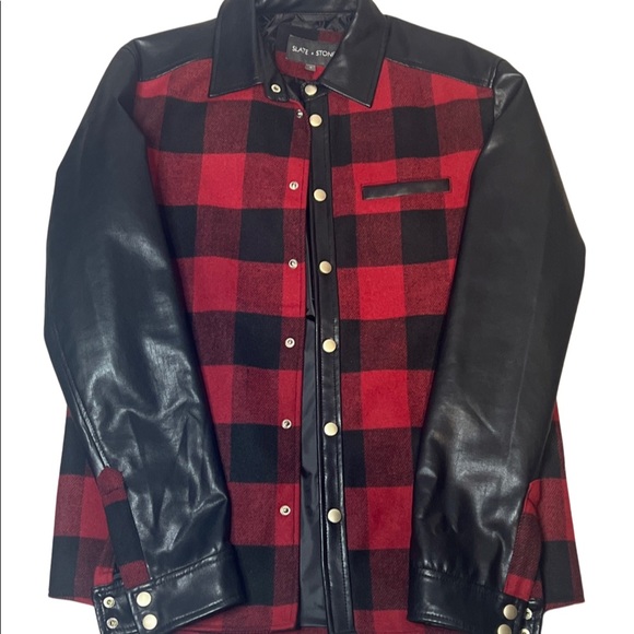 Other - Plaid Real Leather jacket